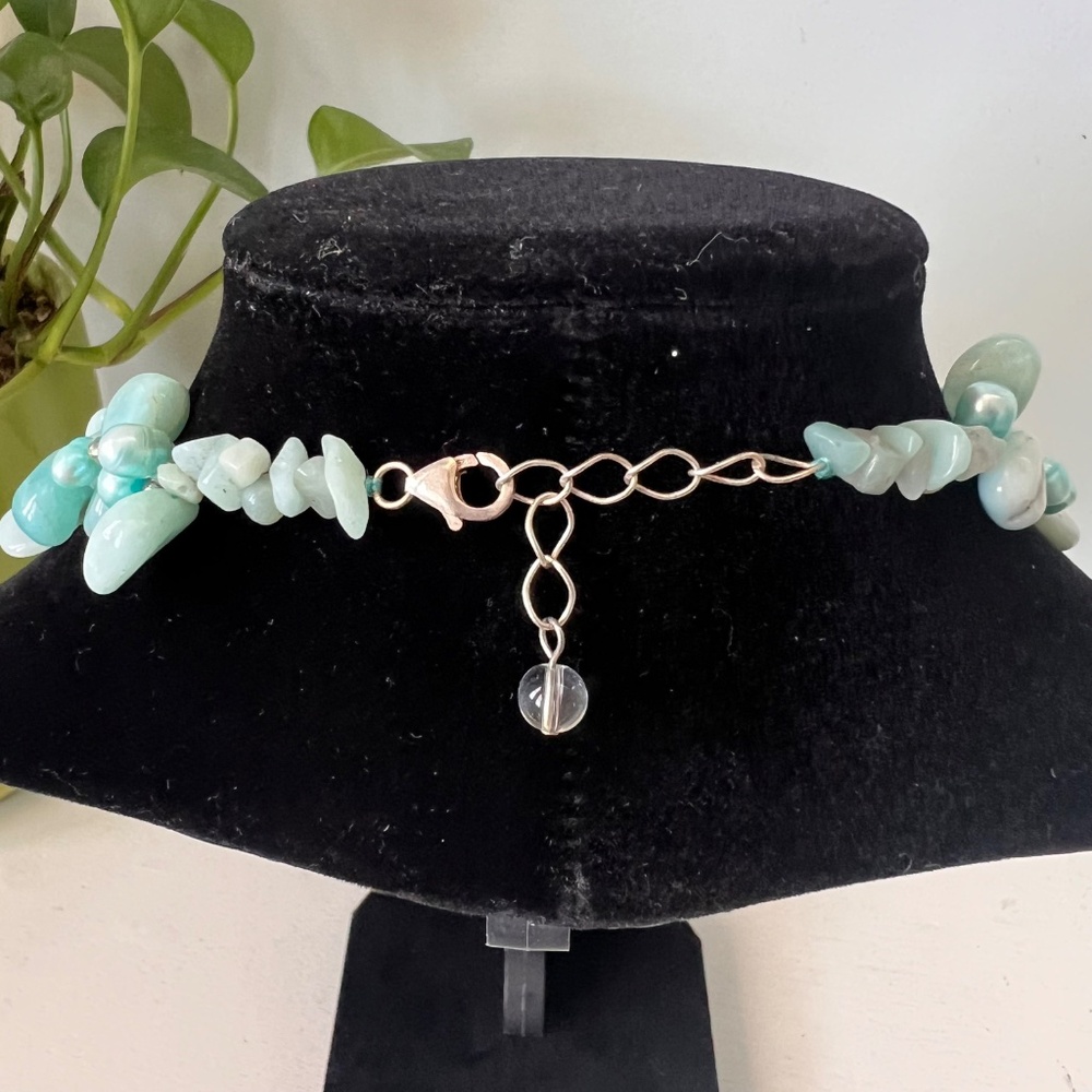 Double-Strand Statement Necklace With Amazonite A… - image 2